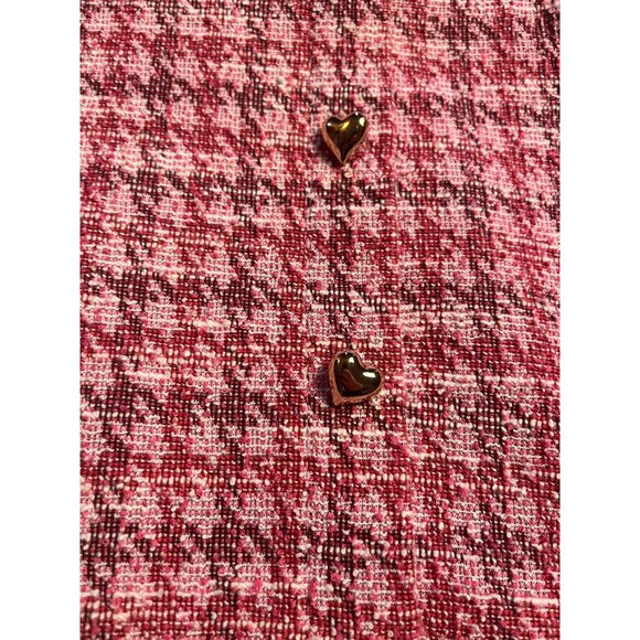 NWT- London Times Womens V-Neck Faux Wrap Houndstooth pink heart Dress - Size 8 - Picture 11 of 16